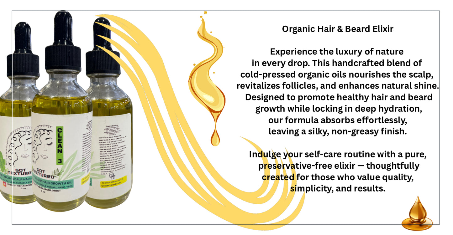 All Natural, Hair Growth & Beard Oil made with organic & clean ingredients