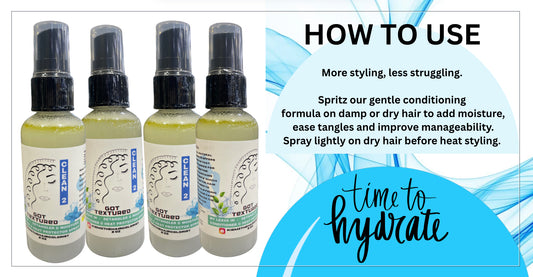 Bundle Pack of 4, 2 oz travel/trial size, Organic & Clean Ingredients Leave In Moisture Detangling Conditioner Spray 2 in 1 Heat Protectant Spray