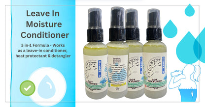 Bundle Pack of 4, 2 oz travel/trial size, Organic & Clean Ingredients Leave In Moisture Detangling Conditioner Spray 2 in 1 Heat Protectant Spray