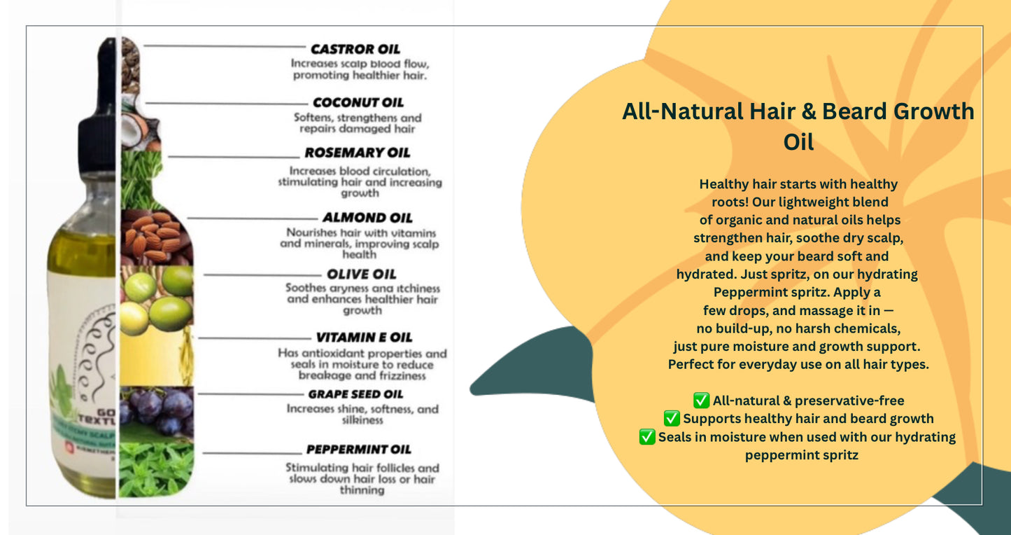 All Natural, Hair Growth & Beard Oil made with organic & clean ingredients