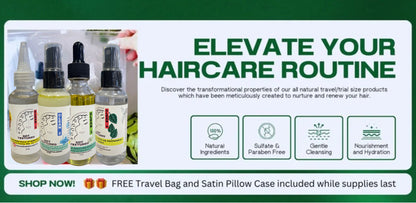 Five Pack 2 oz Hair & Beard Care Products with Free Travel Bag & Satin Pillowcase