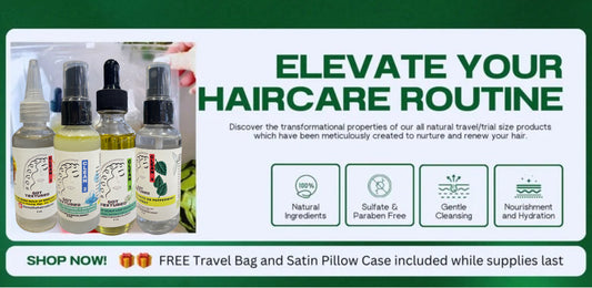 Five Pack 2 oz Hair & Beard Care Products with Free Travel Bag & Satin Pillowcase