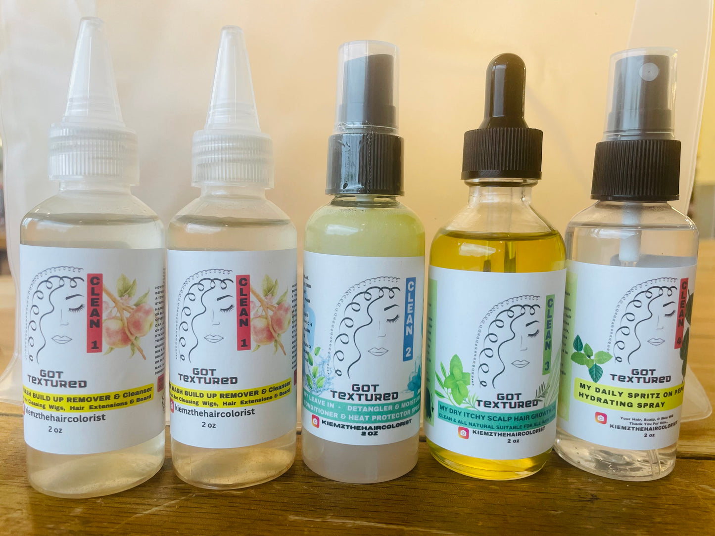 Travel size/Trial size 2oz, 4 different all natural, toxic free & organic hair care products